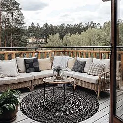 Rund matta - Brussels Diamond (svart)