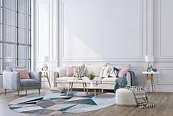 Rund matta - Feres (grå/beige/multi)