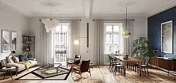 Wiltonmatta - Pavia (beige/svart)