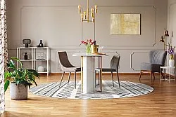 Rund matta - Safi (svart/vit)