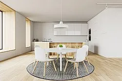 Rund matta - Coastal (svart/vit)