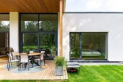 Rund matta - Indoor/Outdoor Trivia (blå/multi)