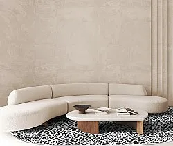 Oval matta - Leopard (svart/vit)
