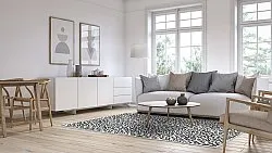 Wiltonmatta - Leopard (svart/vit)