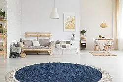 Rund matta - Dallas (blå)