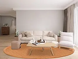 Rund matta (sisal) - Agave (orange)