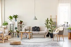 Rund matta - Indoor/Outdoor Kendall (cream/grå)