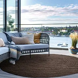 Rund jutematta - Amasia (mörk taupe)