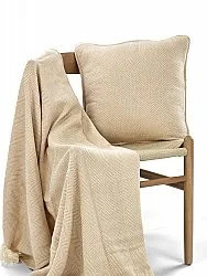 Kuddfodral - Denisa Fishbone (beige/vit)
