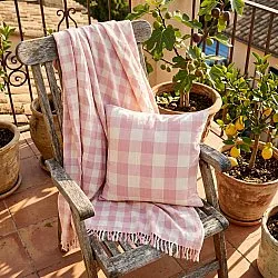 Filtar - Isela check cotton throw (cream/rosa)
