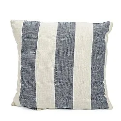 Kuddfodral - Kora stripe cotton cushion cover (cream/navy)