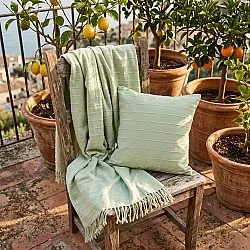 Kuddfodral - Nalani cotton cushion cover (ljusgrön)