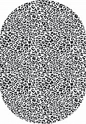 Oval matta - Leopard (svart/vit)