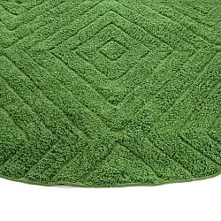 Rund matta - Amberley Natural Cotton Shaggy (grön)