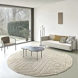 Rund matta - Amberley Natural Cotton Shaggy (offwhite)