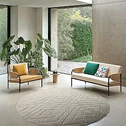 Rund matta - Amberley Natural Cotton Shaggy (offwhite)