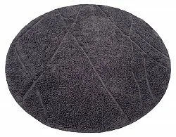 Rund matta - Andrea Natural Cotton Shaggy (svart)