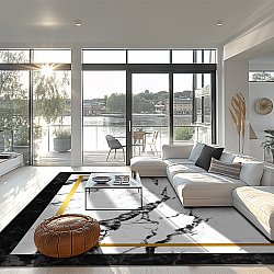 Wiltonmatta - Avola (svart/vit/guld)