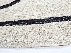 Rund matta - Bavello Natural Cotton Shaggy (offwhite/svart)