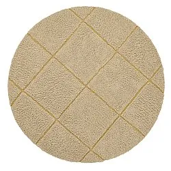 Rund matta - Bellevue Natural Cotton Shaggy (beige/brun)
