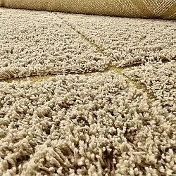 Rund matta - Bellevue Natural Cotton Shaggy (beige/brun)