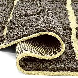 Rund matta - Bellevue Natural Cotton Shaggy (brun/gul)