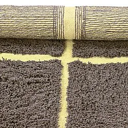 Rund matta - Bellevue Natural Cotton Shaggy (brun/gul)