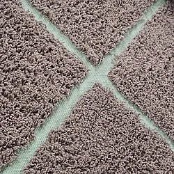 Rund matta - Bellevue Natural Cotton Shaggy (taupe/grön)