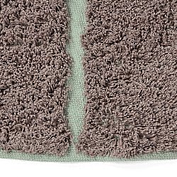 Rund matta - Bellevue Natural Cotton Shaggy (taupe/grön)