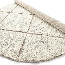 Rund matta - Bellevue Natural Cotton Shaggy (offwhite/beige)