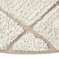 Rund matta - Bellevue Natural Cotton Shaggy (offwhite/beige)