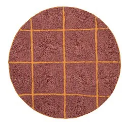 Rund matta - Bellevue Natural Cotton Shaggy (röd/orange)