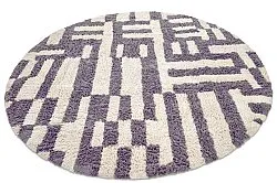Rund matta - Bergamo Natural Cotton Shaggy (grå/vit)