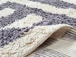 Ryamattor - Bergamo Natural Cotton Shaggy (grå/vit)