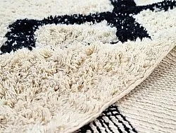 Rund matta - Chablis Natural Cotton Shaggy (offwhite/svart)