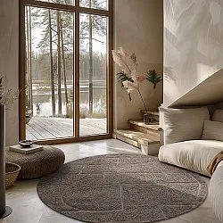Rund matta - Cremona Natural Cotton Shaggy (taupe)