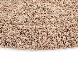Rund matta - Ebba Natural Cotton Shaggy (brun)