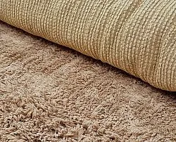 Rund matta - Ebba Natural Cotton Shaggy (brun)