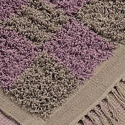 Ryamattor - Elsey Natural Cotton Shaggy (brun/lila)