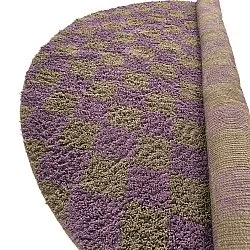 Rund matta - Elsey Natural Cotton Shaggy (brun/lila)