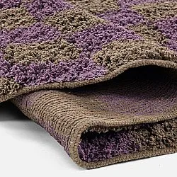 Rund matta - Elsey Natural Cotton Shaggy (brun/lila)
