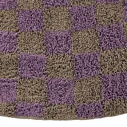 Rund matta - Elsey Natural Cotton Shaggy (brun/lila)