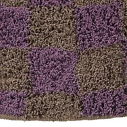 Rund matta - Elsey Natural Cotton Shaggy (brun/lila)