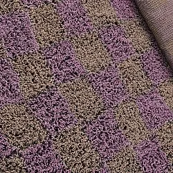 Rund matta - Elsey Natural Cotton Shaggy (brun/lila)