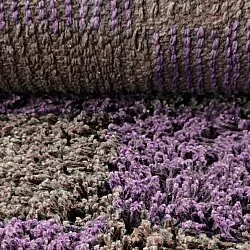 Rund matta - Elsey Natural Cotton Shaggy (brun/lila)