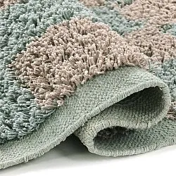 Ryamattor - Elsey Natural Cotton Shaggy (grå/rosa)