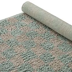 Ryamattor - Elsey Natural Cotton Shaggy (grå/rosa)