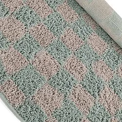 Rund matta - Elsey Natural Cotton Shaggy (grå/rosa)