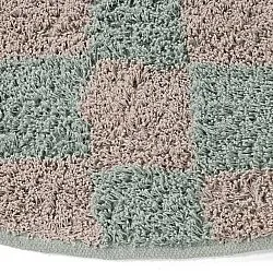 Rund matta - Elsey Natural Cotton Shaggy (grå/rosa)