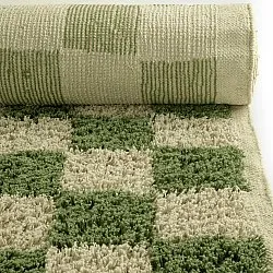Ryamattor - Elsey Natural Cotton Shaggy (grön/beige)